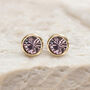 Yellow Gold Plated June Alexandrite Birthstone Stud Earrings, thumbnail 4 of 8