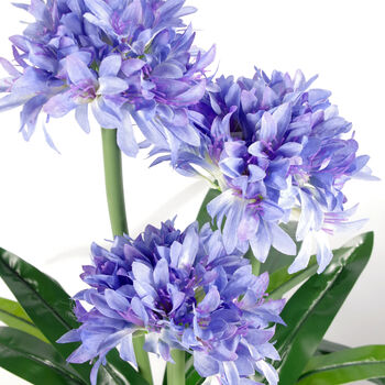 Blue Silk Flower Artificial Pot Plant Large 3ft, 2 of 2