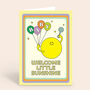 New Baby Card Cute Sunshine Pastel Newborn Card, thumbnail 2 of 2