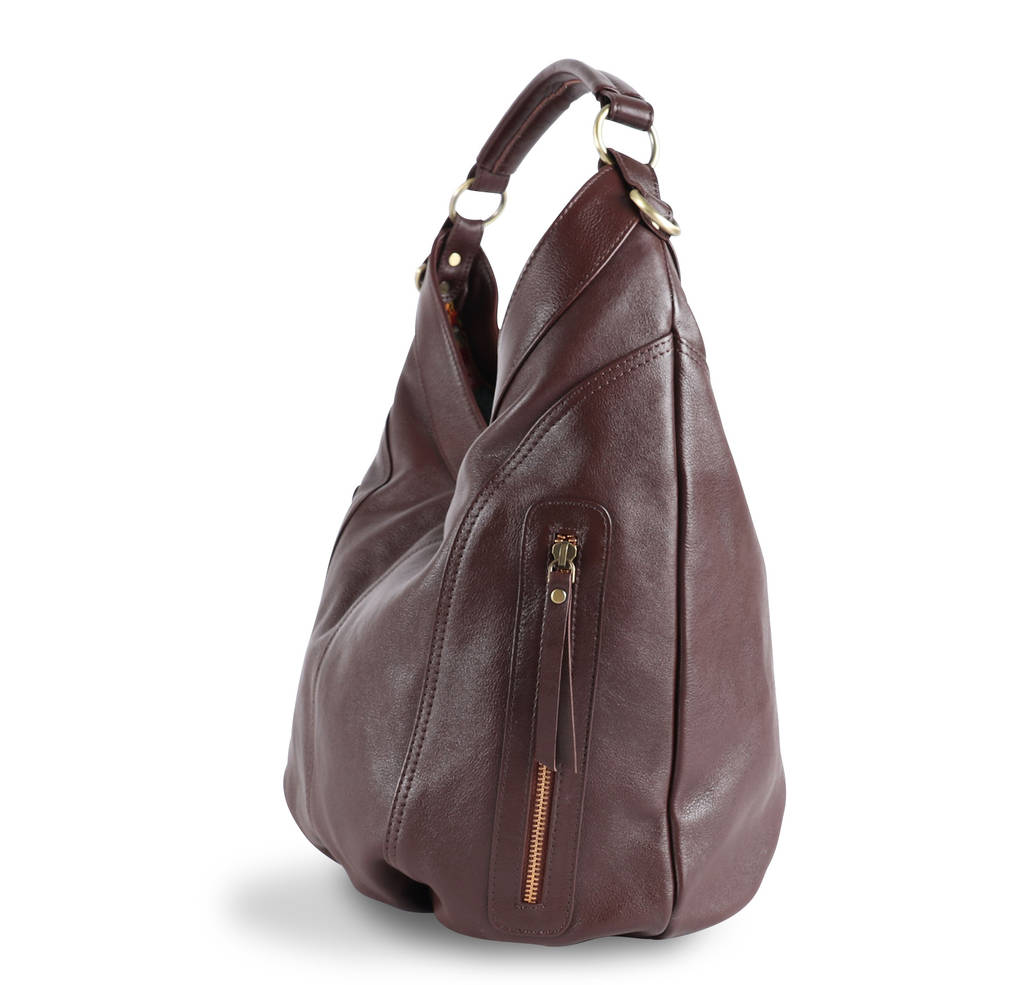Leather Slouchy Shoulder Bag With Pockets By The Leather Store ...