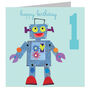 Robot Happy First Birthday Card, thumbnail 2 of 4