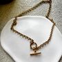 T Bar Belcher 18ct Gold Plated Necklace, thumbnail 1 of 4