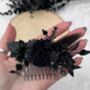 Black Gothic Dried Flower Hair Comb, thumbnail 2 of 6