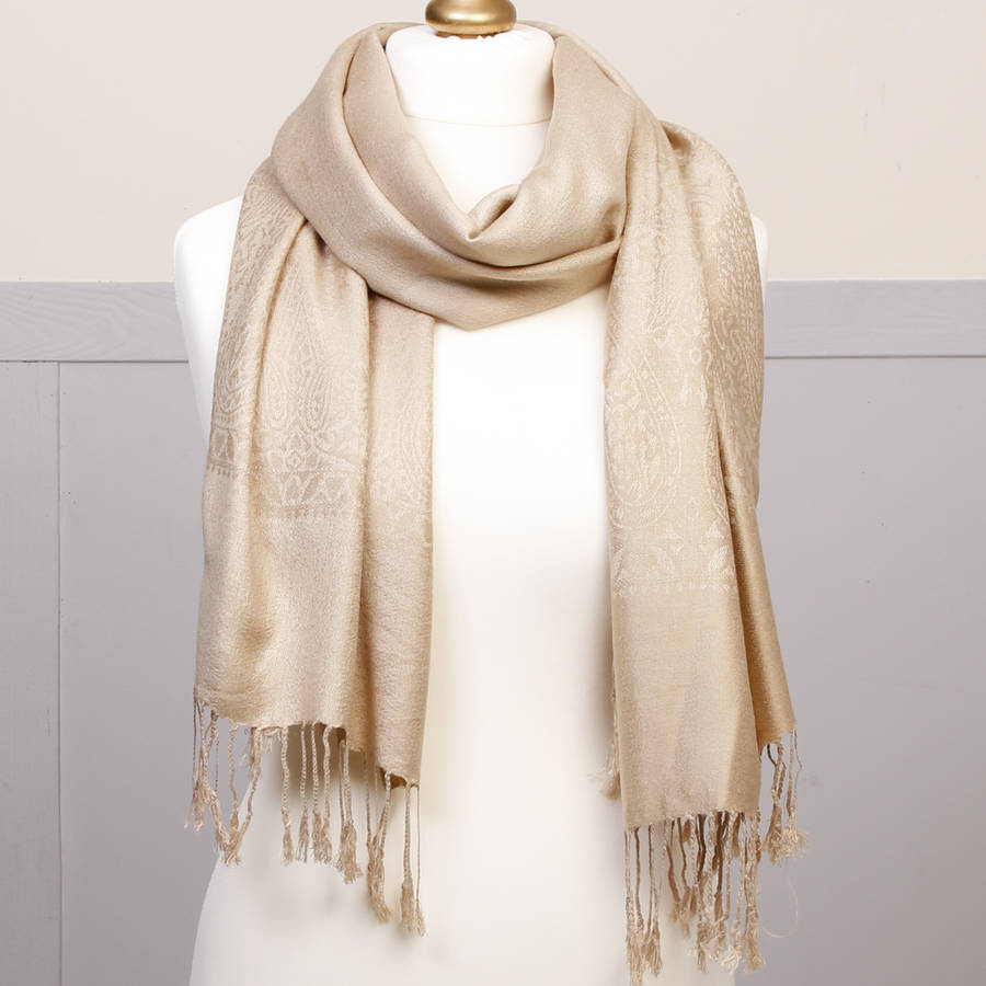 beige pashmina shawl by dibor notonthehighstreet beige pashmina shawl by dibor notonthehighstreet