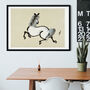 Japanese Horse Print On A Natural Background, thumbnail 2 of 2