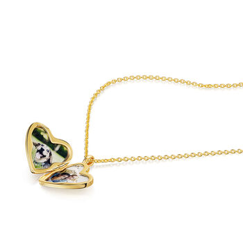 Drop Heart Locket 18 K Gold Plated Silver, 4 of 5