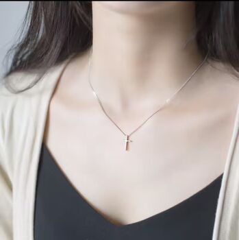 Sterling Silver Cross Pendant Necklace, 4 of 4