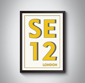 Se12 Lee, Mottingham London Postcode Typography Print, 4 of 6