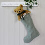 Personalised Green Check Gingham Christmas Stocking, thumbnail 3 of 12
