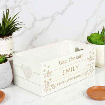 Personalised Free Text White Wooden Crate, 5 of 6