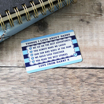 Things I Love About You Personalised Wallet Card For Dad, 5 of 6