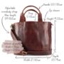 Leather Crossbody Handbag, Distressed Brown, thumbnail 6 of 6