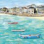 St Ives Harbour Cornwall Upcycled Paper Collage Print, thumbnail 2 of 7