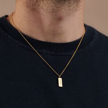 Men's Personalised 9ct Gold Tag Necklace, 2 of 7