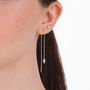 Droplet Crystal Threader Earrings, thumbnail 3 of 9