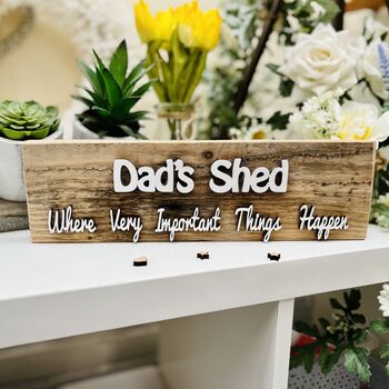 Personalised Grandad's Shed Dad Any Name Reclaimed Wood, 2 of 8