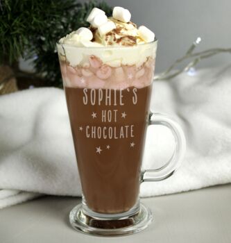 Personalised Christmas Hot Chocolate Latte Glass, 4 of 4