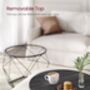 Set Of Two Round Coffee Tables Modern Steel Frame, thumbnail 3 of 12