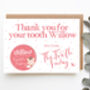 Personalised Tooth Fairy Card And Badge Orange, thumbnail 3 of 4