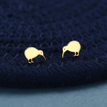 Sterling Silver Kiwi Bird Stud Earrings, 6 of 12
