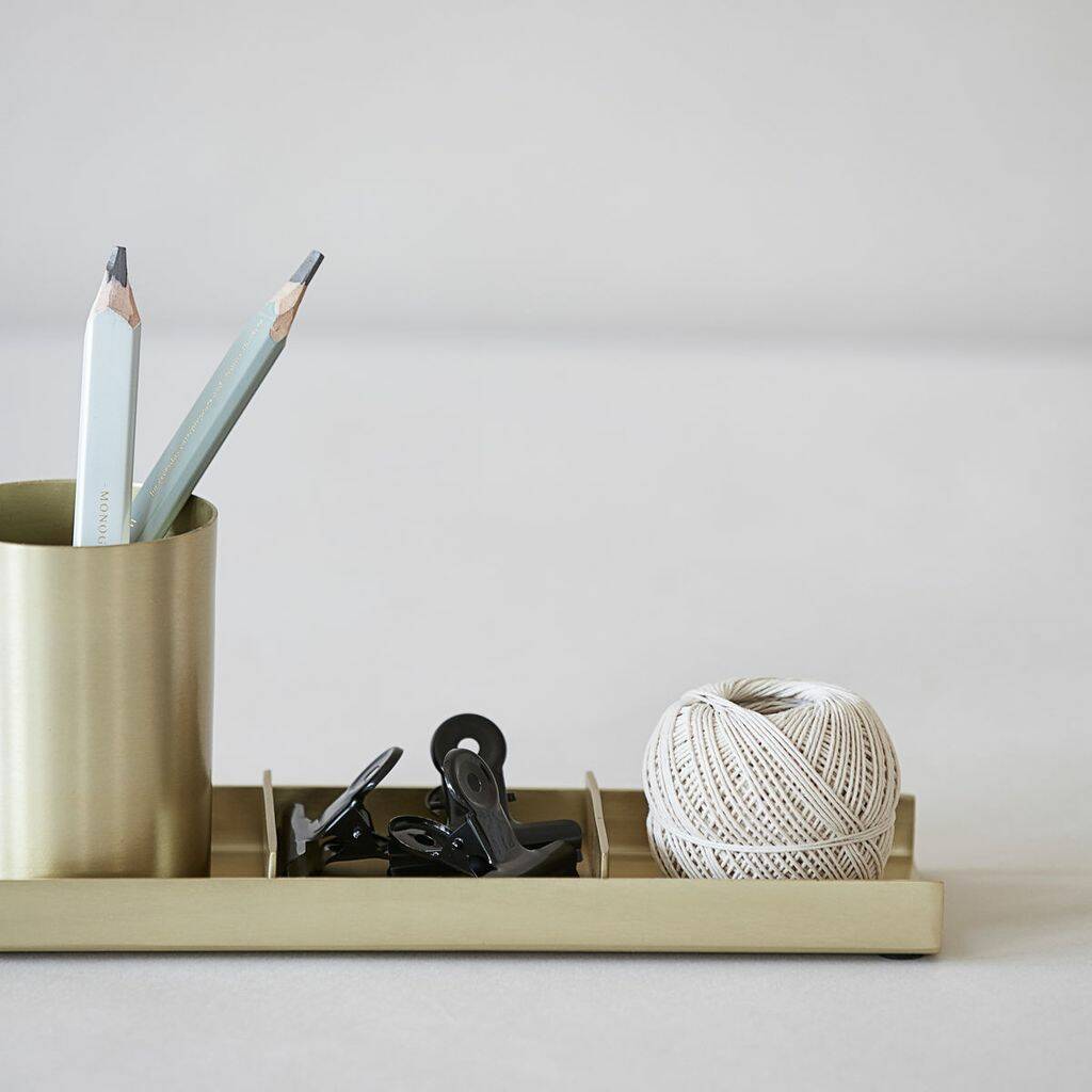 Brass Stationary Organiser By CollardManson | notonthehighstreet.com