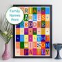Family Names Print Personalised Gift, thumbnail 1 of 12