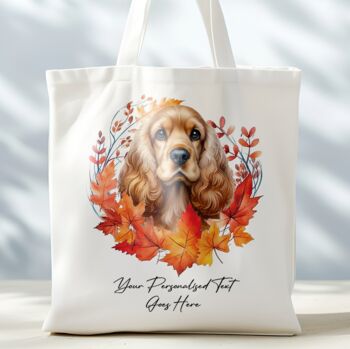 Personalised Dog Autumn Wreath Tote Bags, 9 of 12