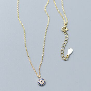 Sterling Silver Evil Eye Pendant Necklace, 3 of 5