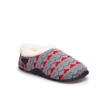 Sadie Grey Knit Red Heart Women's Slippers Indoor/Garden Shoes, 6 of 9