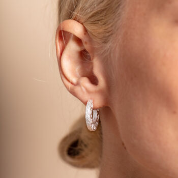 Statement Recycled Silver Geometric Hoop Earrings, 2 of 6