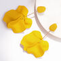 Yellow Hand Painted Large Petal Drop Earrings, thumbnail 1 of 3