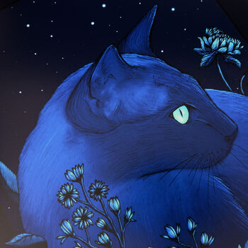 Starlight Cat Giclée Art Print, 5 of 5