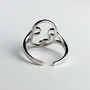Sterling Silver Abstract Face Adjustable Ring, thumbnail 4 of 5