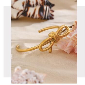 Monaco D'or Gold Ombré Vintage Bow Tie Gift Bangle, 2 of 4