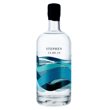 Personalised Sea Waves 75cl Gin/Vodka Bottle, 2 of 7