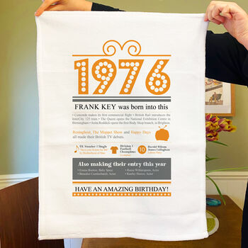 Personalised 50th Birthday Gift Microfibre Tea Towel, 9 of 9