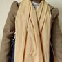 Soft Nepali Cotton Scarf, Beige, Handmade In Nepal, thumbnail 5 of 5