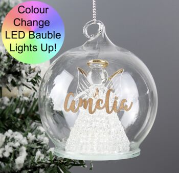 Personalised Christmas LED Angel Bauble, 4 of 4