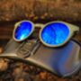 Rivington Sunglasses Recycled Denim Frame And Blue Lens, thumbnail 6 of 7