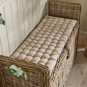 Grey Quilted Bench Pad, 3 of 4