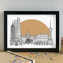 Shanghai Skyline Travel Art Print Unframed, thumbnail 1 of 6