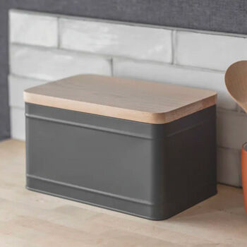 Personalised Bread Storage Bin With Engraved Wooden Lid, 6 of 6