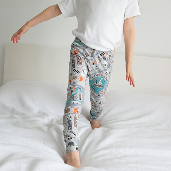Organic Baby And Child Town Map Print Leggings, 3 of 3