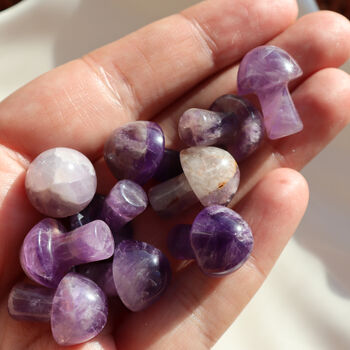 Tiny Amethyst Mushroom Crystal With Gift Message, 3 of 5