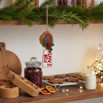 Handmade Felt Snack For Santa Hanging Decoration, 6 of 8