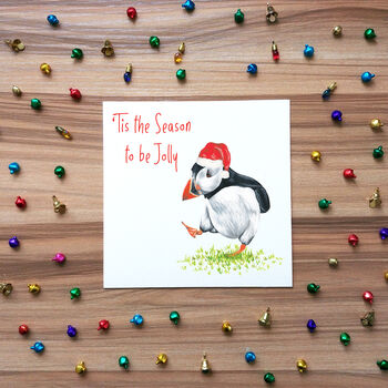 Jolly Puffin Christmas Card, 2 of 6