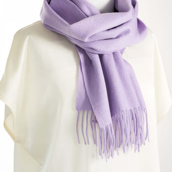 Pure Cashmere Scarf Lilac, 3 of 8