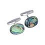 Sterling Silver And Abalone Oval Cufflinks, thumbnail 2 of 3