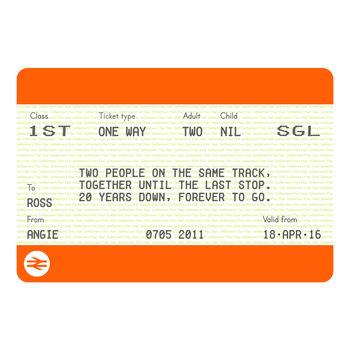 Personalised Train Ticket Anniversary Print, 2 of 2