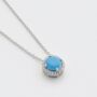 Round Turquoise 925 Sterling Silver Necklace, thumbnail 1 of 3